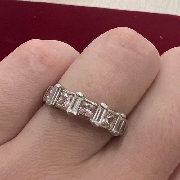 Vintage morganite sterling silver ring - Picture 2 of 5